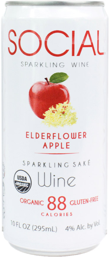 Social Sparkling Wine Elderflower Apple Sparkling Sake 1 pack