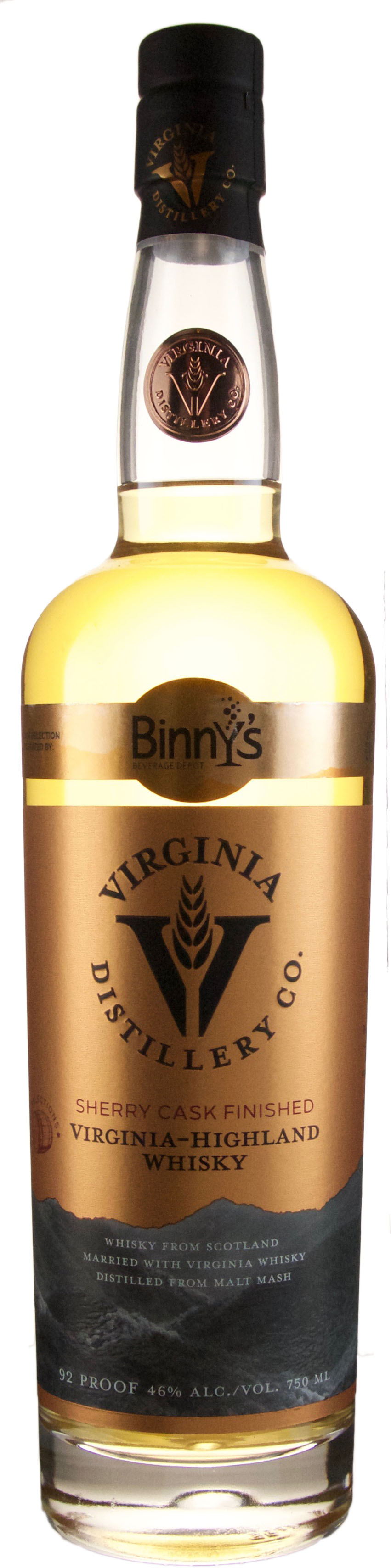Virginia Distillery Company Sherry Cask Finished Virginia Highland Malt Binny's Select