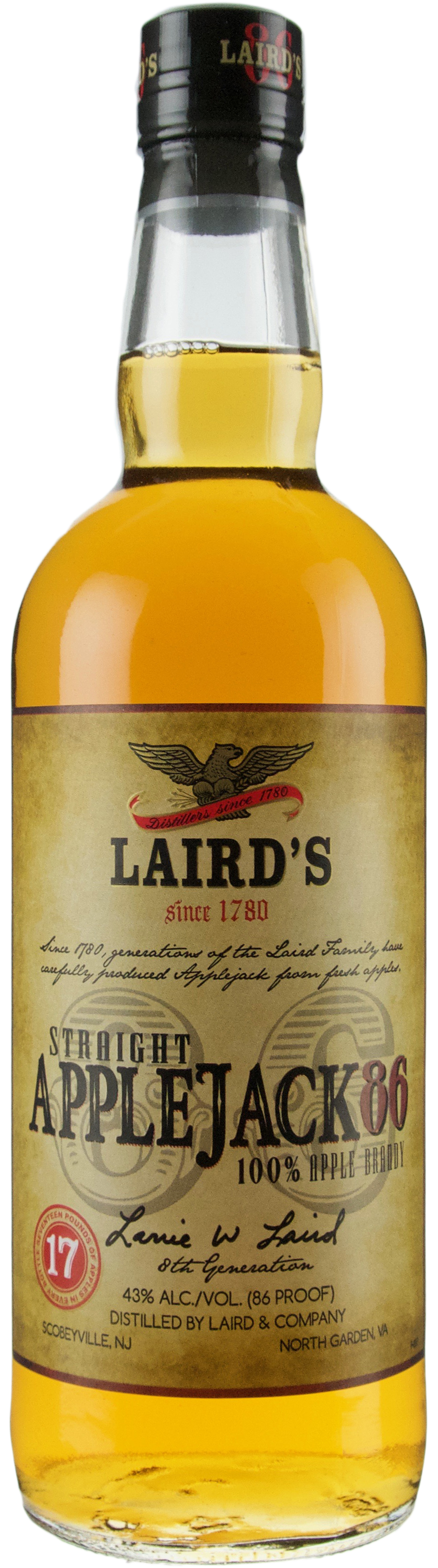 Laird's Straight Applejack 86 proof