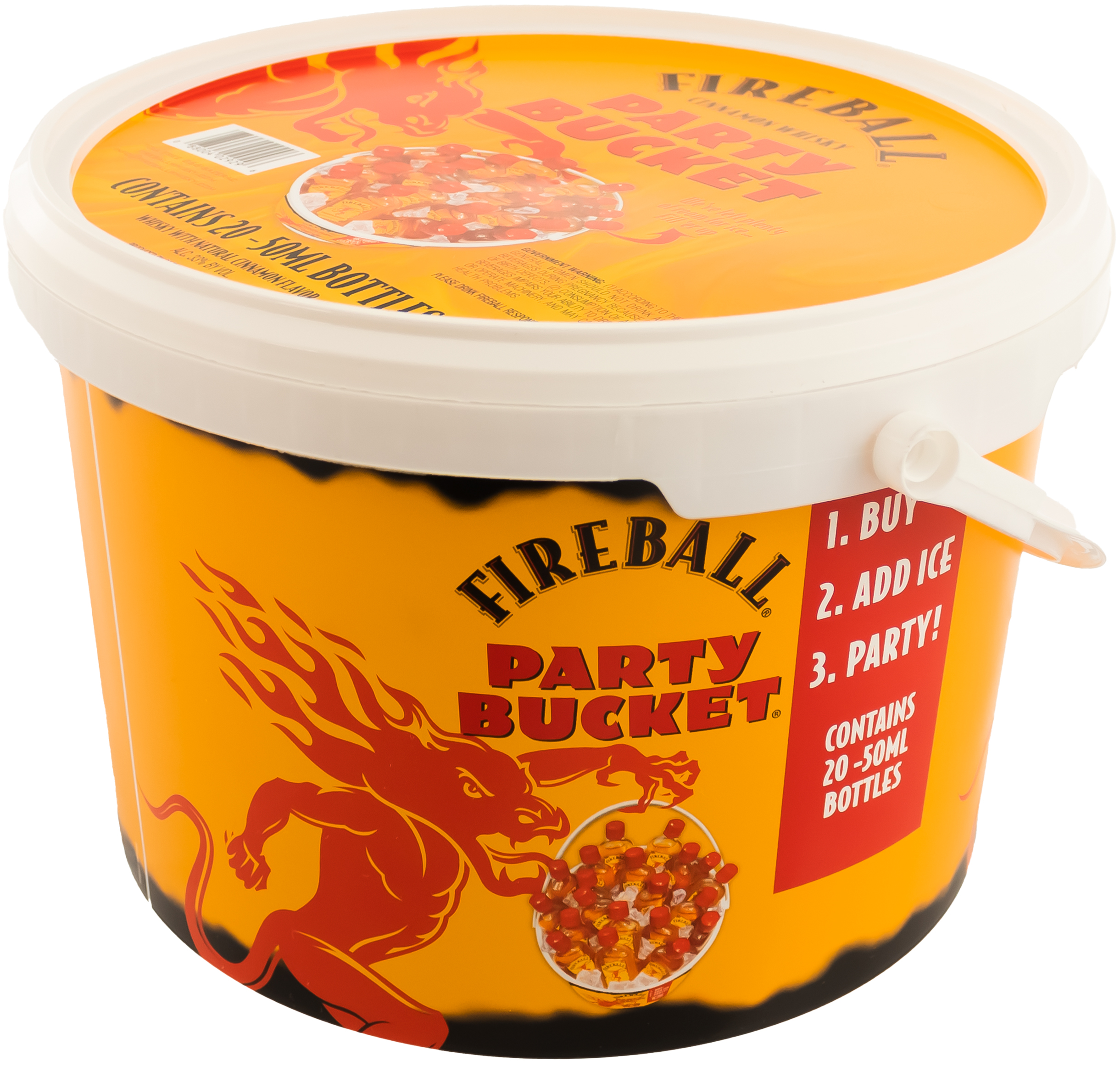Fireball Party Bucket | 20 pack of 50 ml Plastic