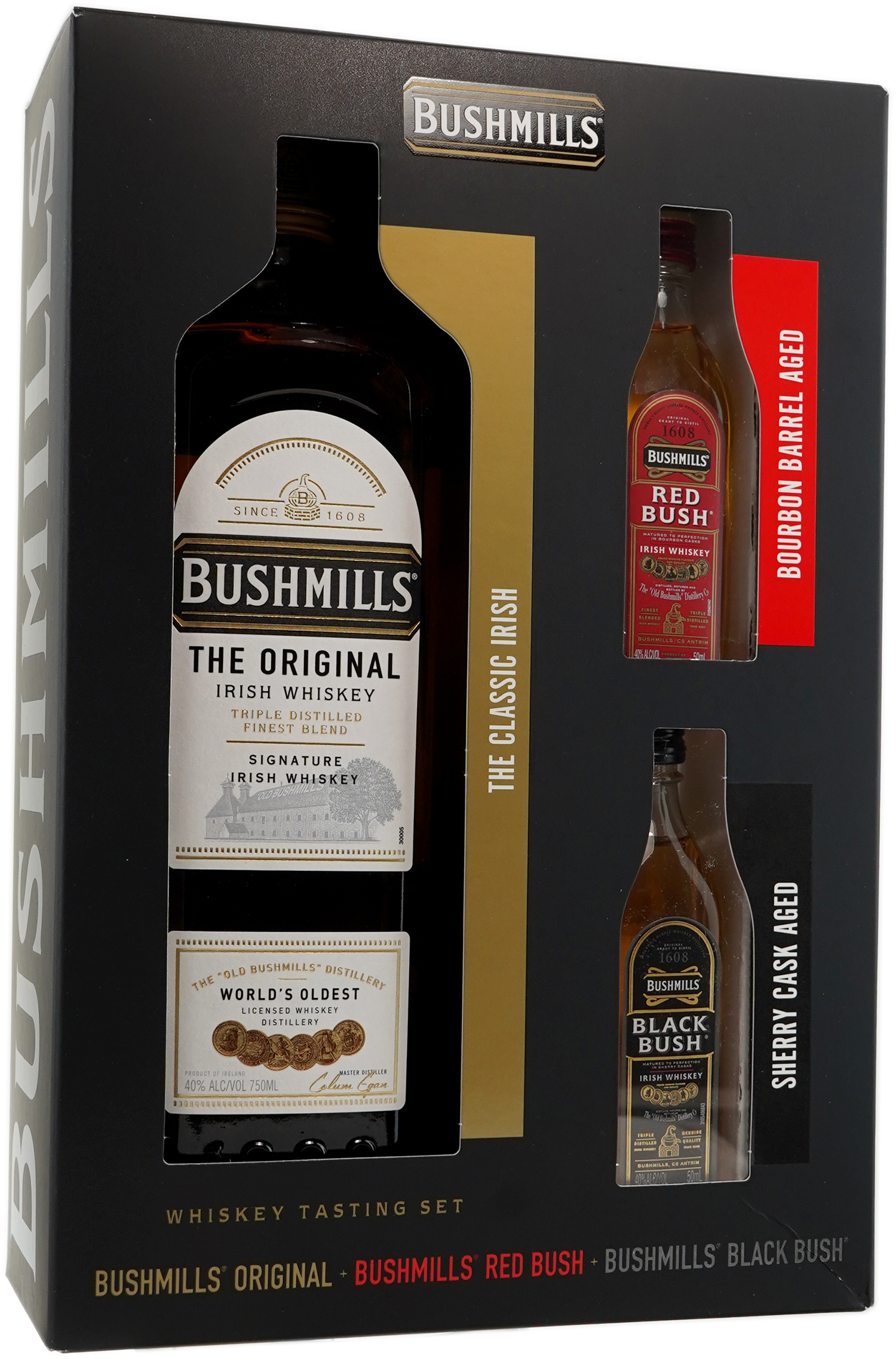 Bushmills Original Irish Whiskey with 50 ml's of Red