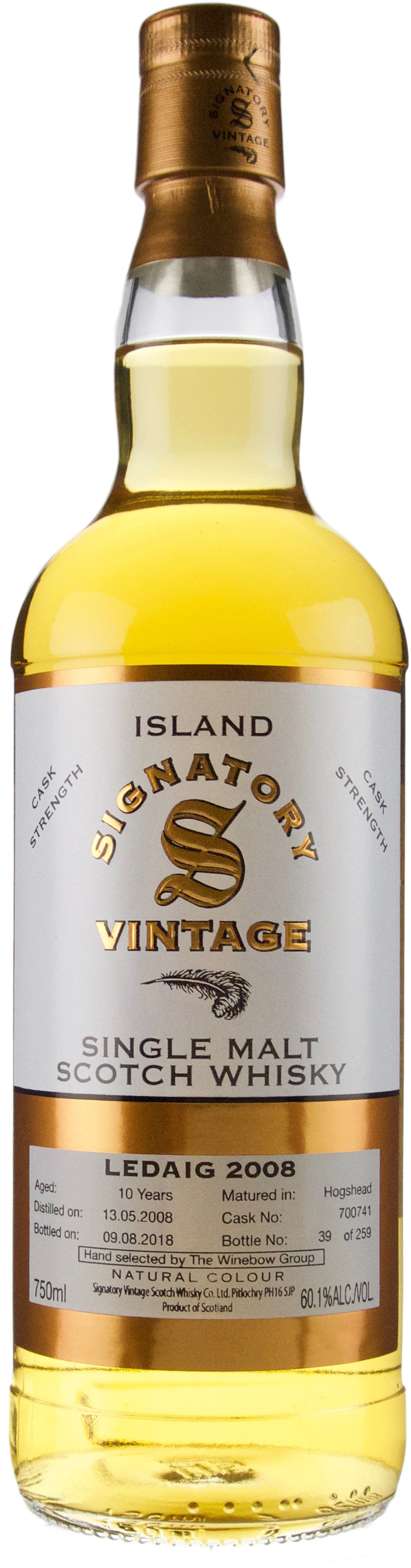 Signatory Ledaig 10 year old Hogshead # 700741 Winebow Cask Selection 2008