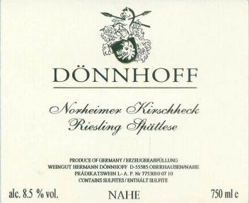 Donnhoff Norheimer Kirschheck Riesling Spatlese 2017