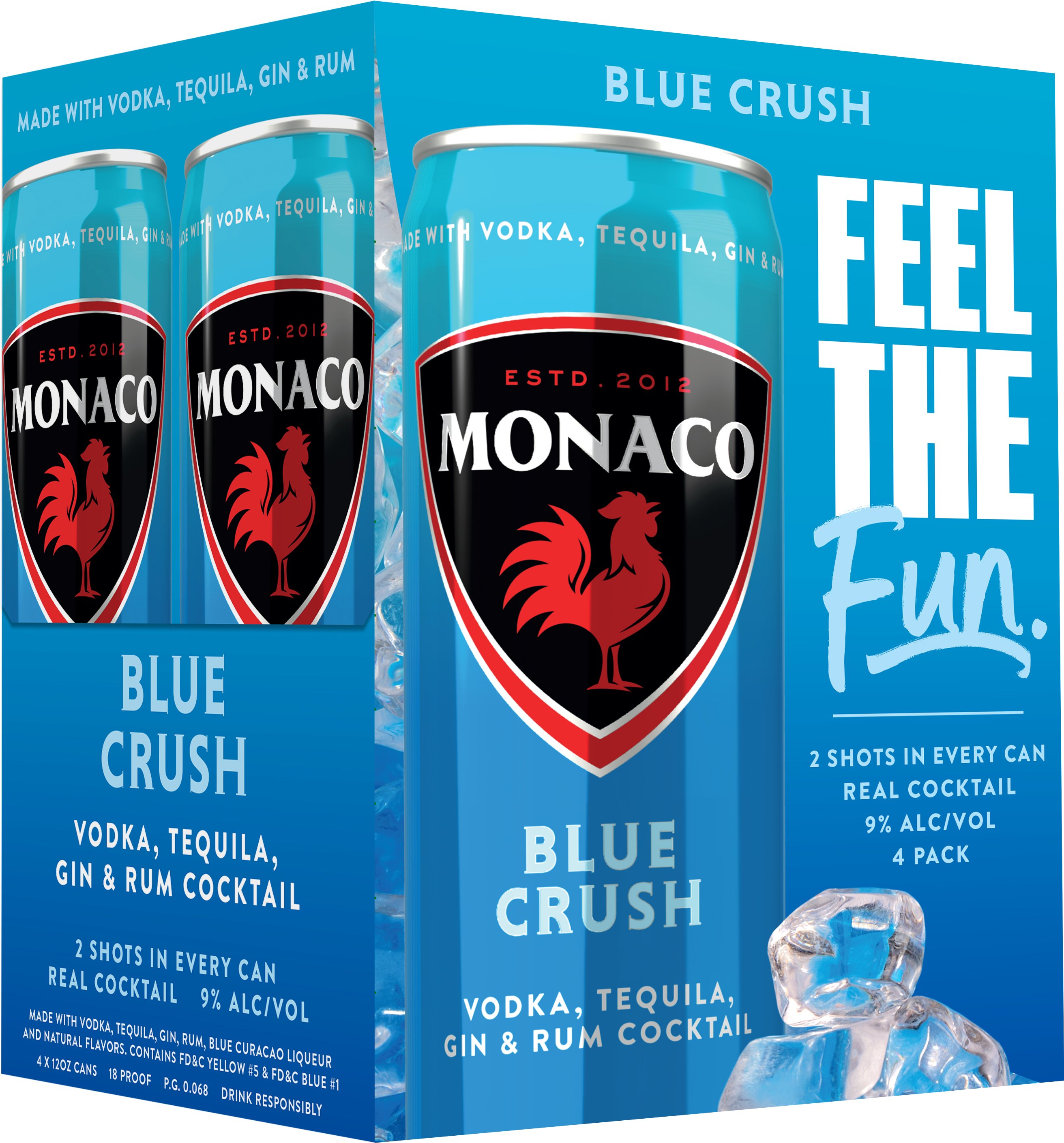 Monaco Blue Crush Vodka Cocktail 4 Pack Can