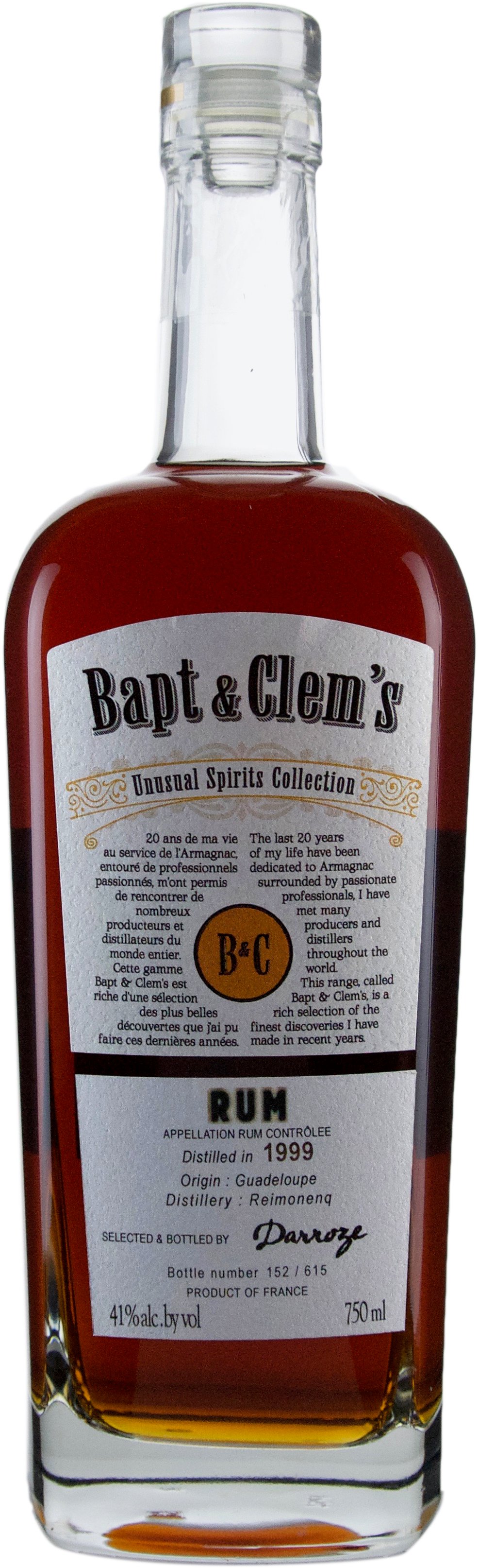 Bapt & Clem's Vintage Guadelope Rhum From Raimonenq Distillery 1999