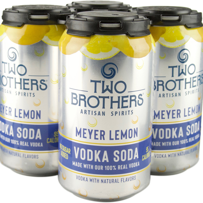 Two Brothers Artisan Spirits Meyer Lemon Vodka Soda 95 Calorie Canned Cocktail