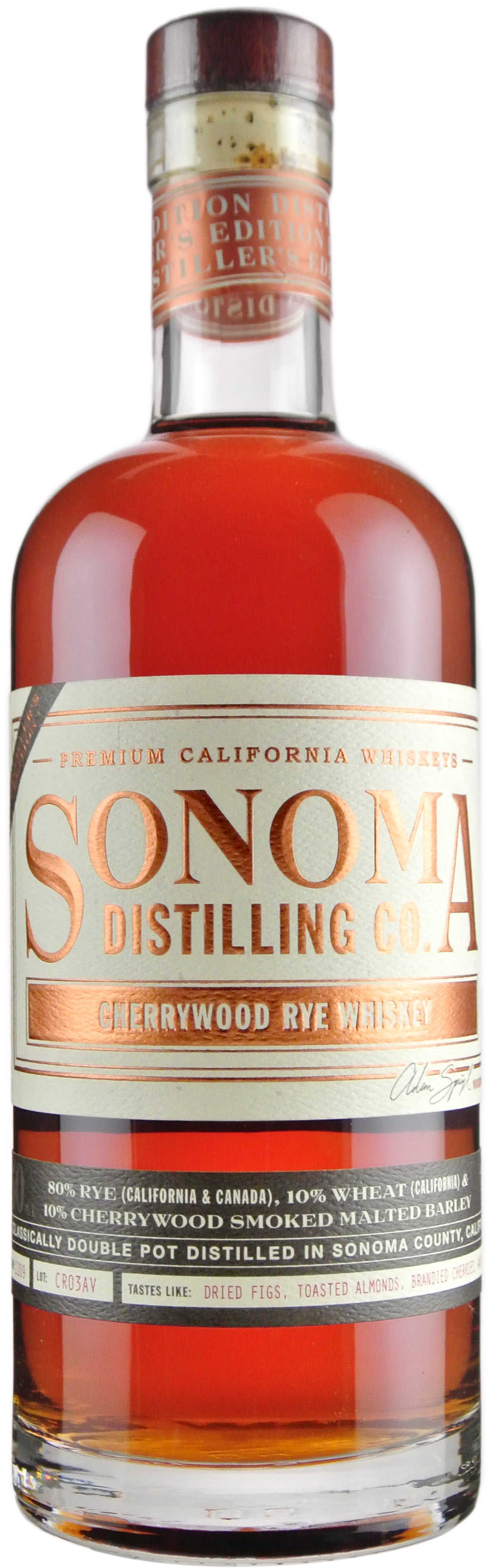 Sonoma Distilling Company Cherrywood Smoked Rye Whiskey