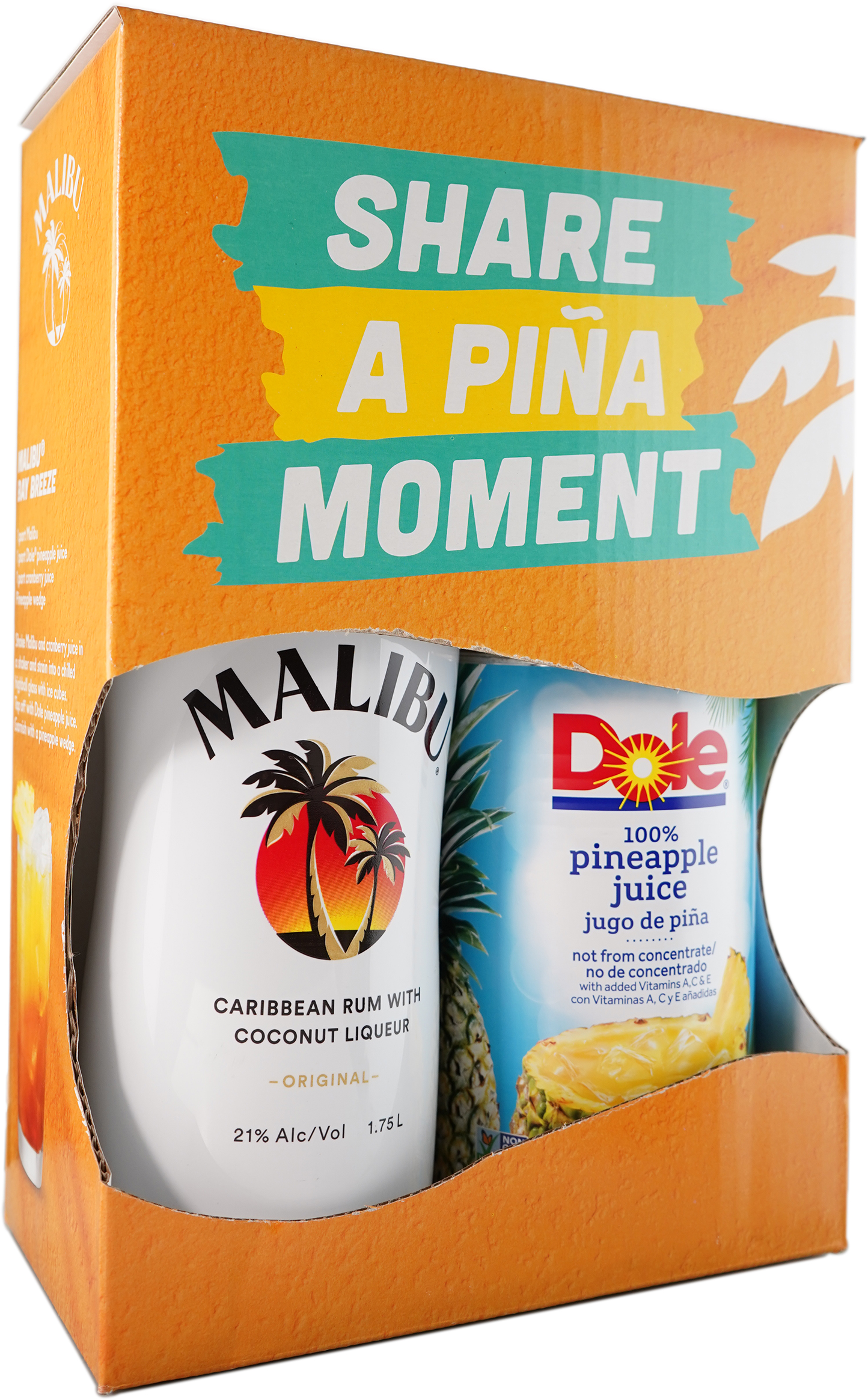Malibu Coconut Rum Gift Set with Pineapple Juice