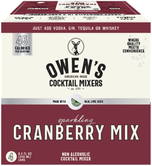 Owen's Mixers Cranberry Lime 4 Pack Cans 4 pack of 8.5 oz Bottle