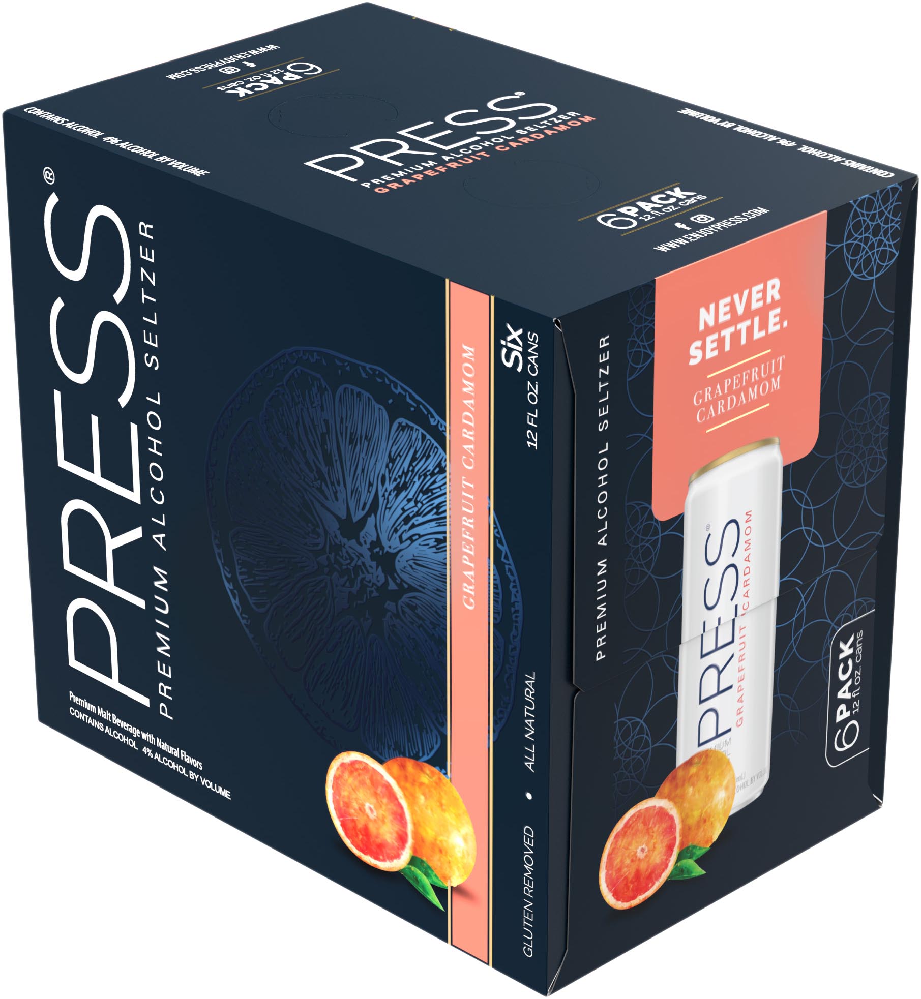 PRESS Seltzer Grapefruit Cardamon