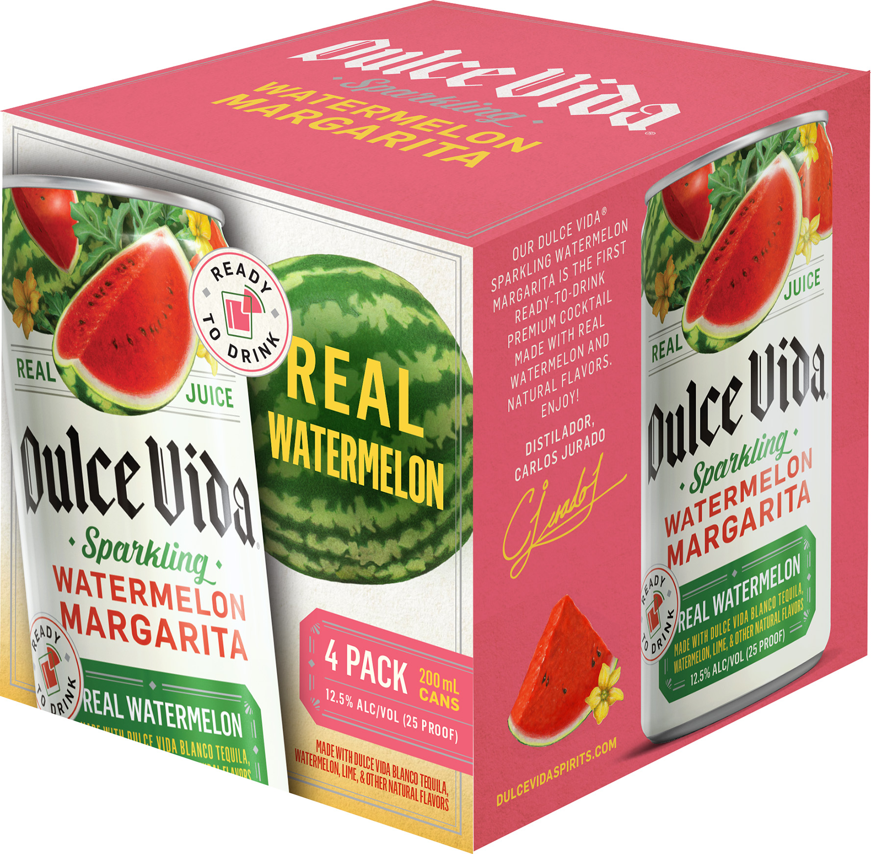 Dulce Vida Sparkling Watermelon Margarita 4 Pack Cans