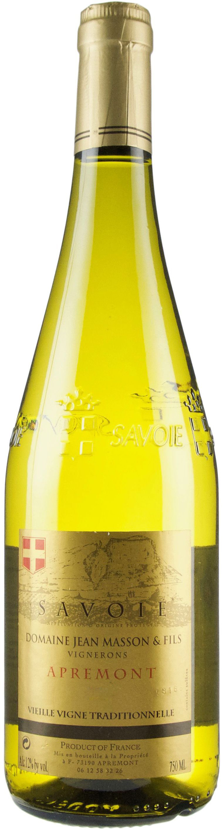 Domaine Jean Masson Apremont Vieilles Vignes Vin de Savoie 2018