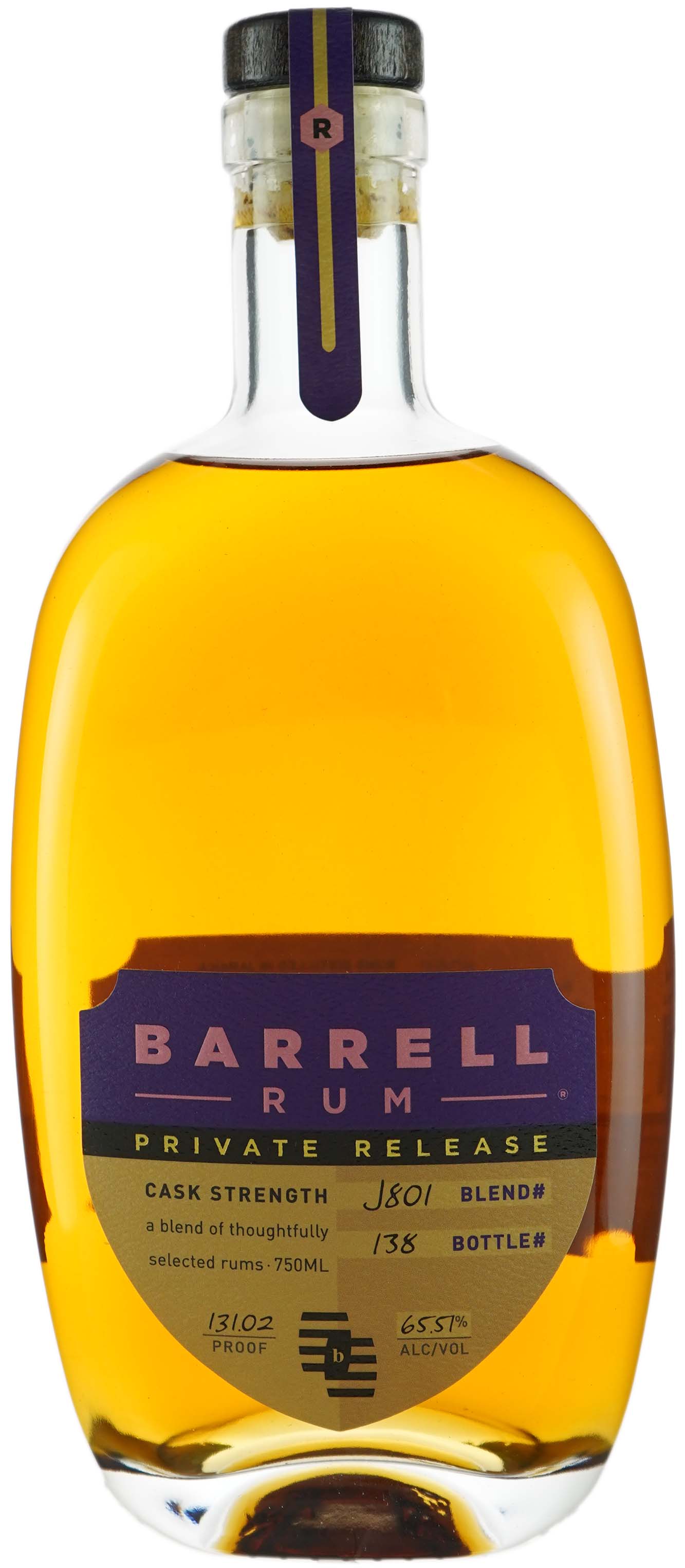 Barrell Craft Spirits Rum Private Release J801