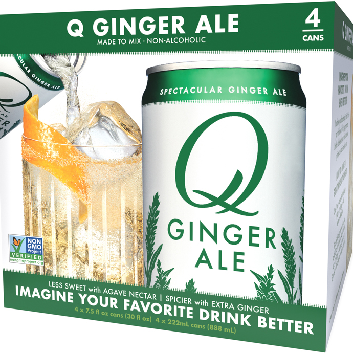 Q Ginger Ale 4pk Cans