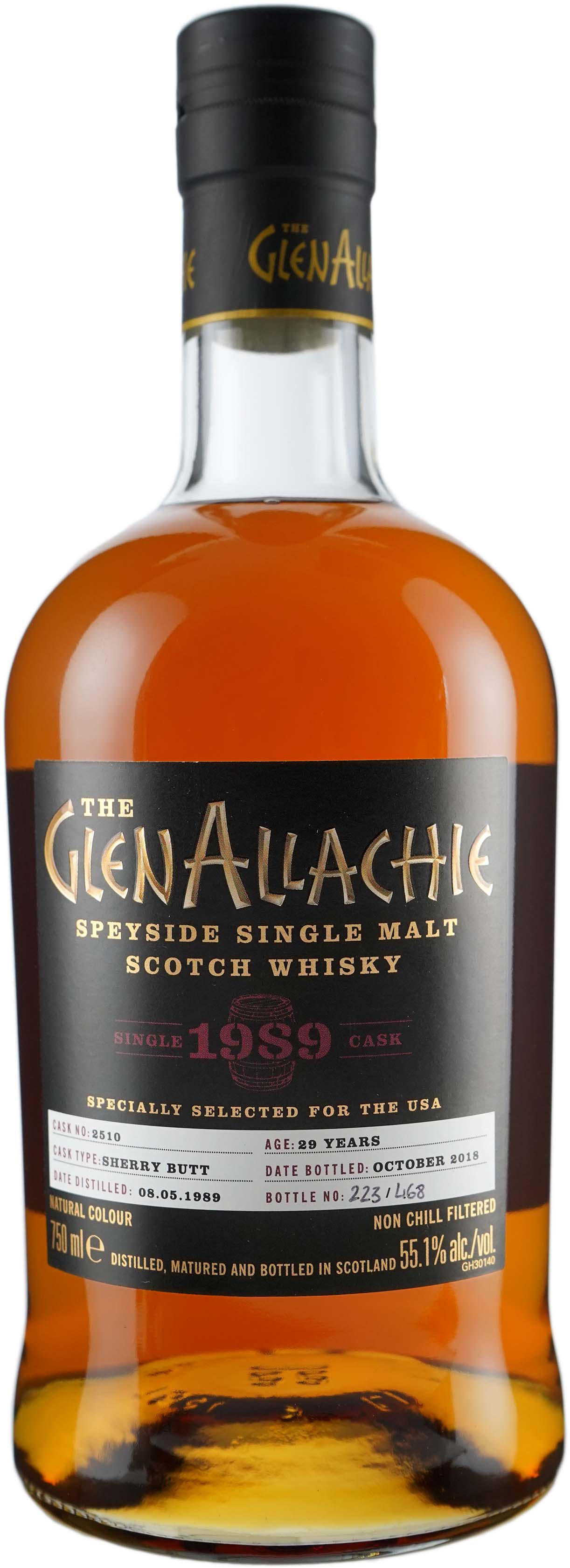GlenAllachie 29 year old Single Cask # 2510 Vintage Single Malt 1989