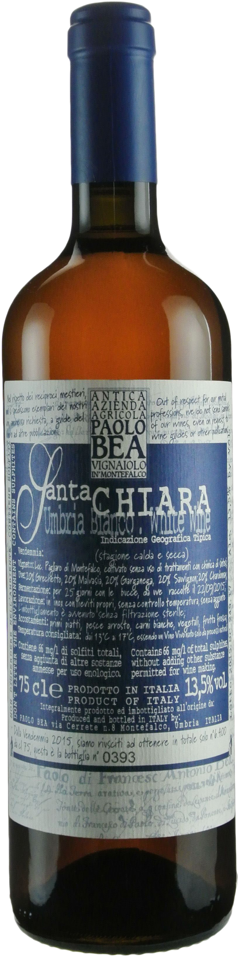 Paolo Bea Santa Chiara Orange Wine 2016