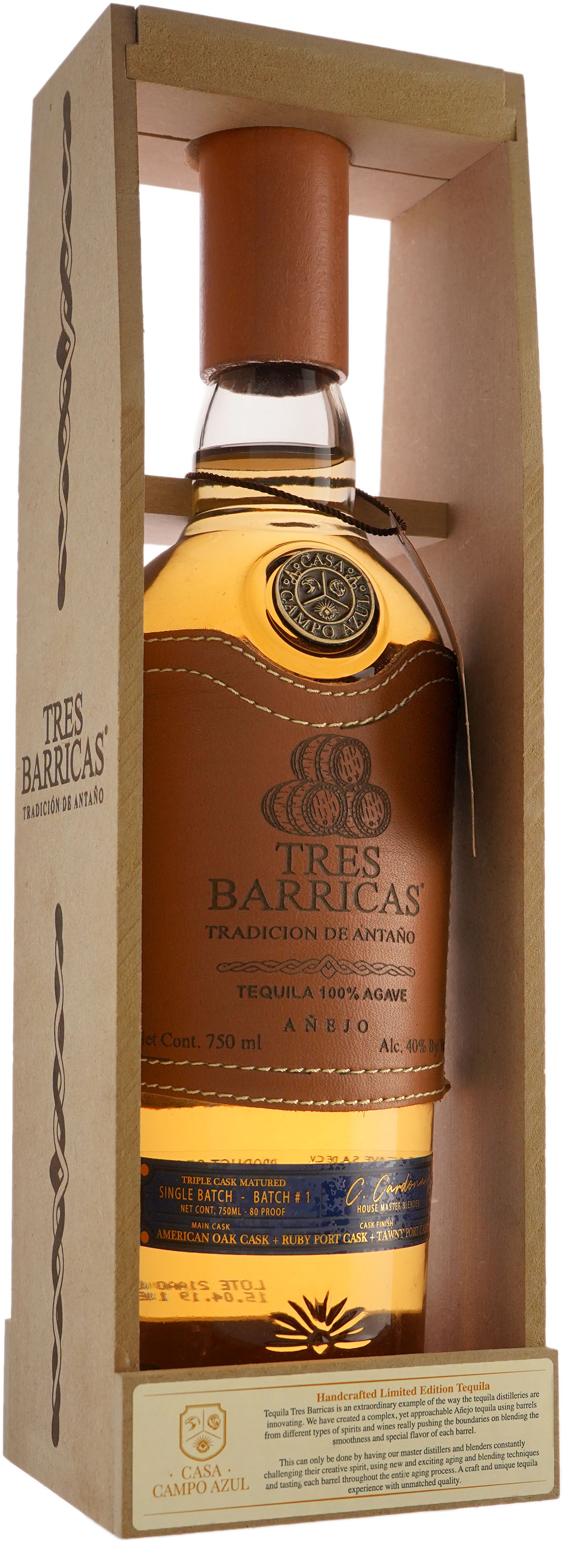 Tres Barricas Anejo Tequila Aged in Port and American Oak