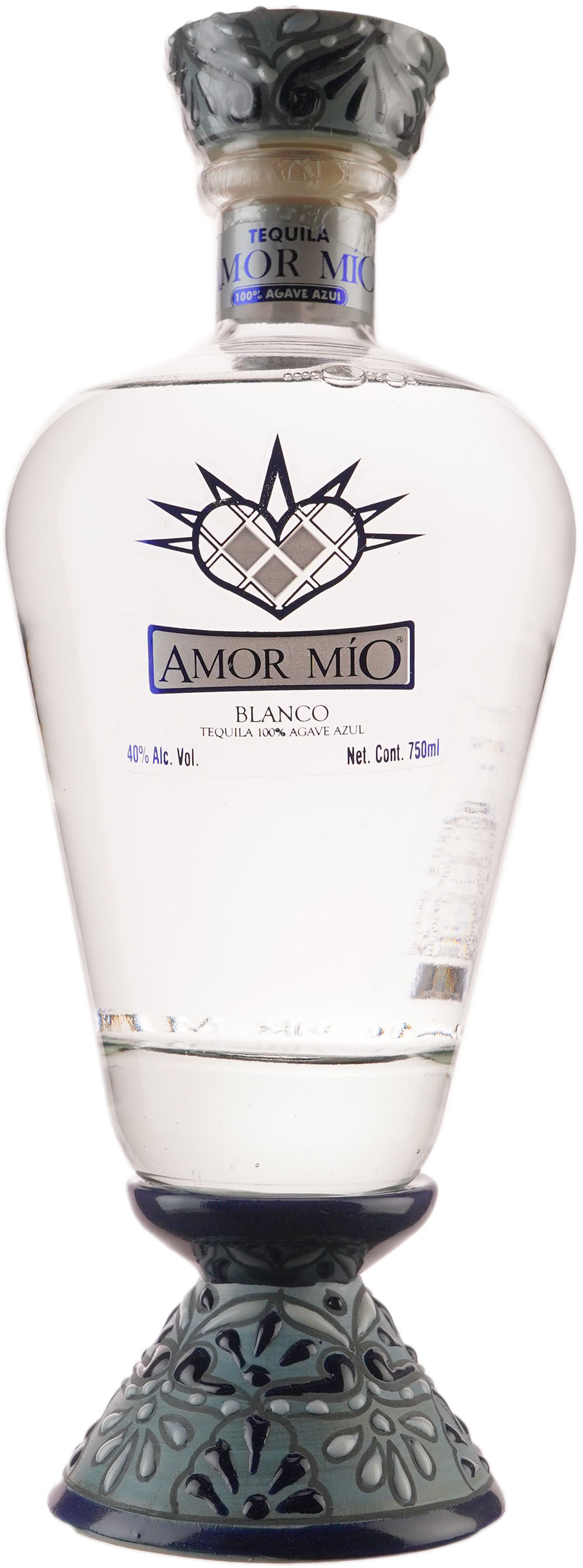Amor Mio Blanco Tequila in Ceramic Decanter
