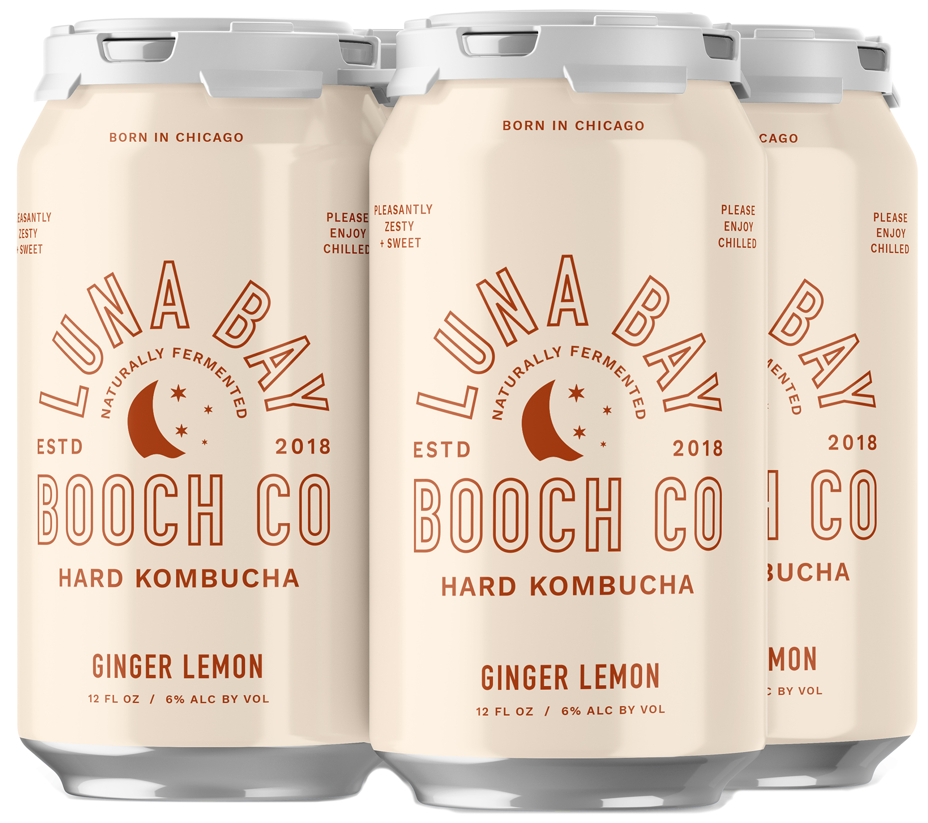 Luna Bay Booch Ginger Lemon Hard Kombucha
