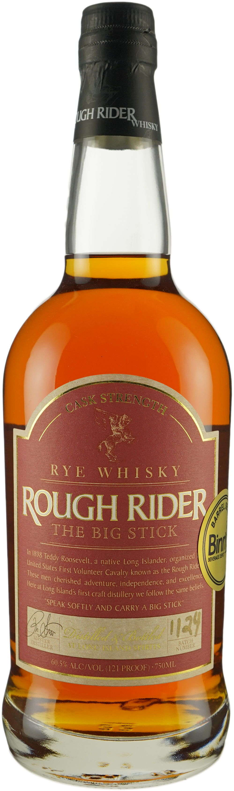 Rough Rider The Big Stick Barrel Proof Rye Binny's Handpicked SIngle Barrel