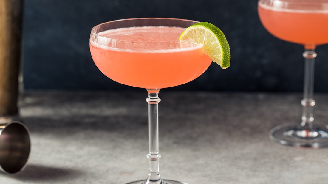 An eye-opening cocktail recipe - The Siesta. Tequila, lime, grapefruit and Campari